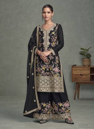Attractive These Party Wear Free Size Stitched Plazzo Suit in Fine Colored Pair With Dupatta.These Top And Bottom Are Chinon And Dupatta Are Chinon And Pair With Santoon Inner.Its Beautified With Heavy Designer Embroidery Work.