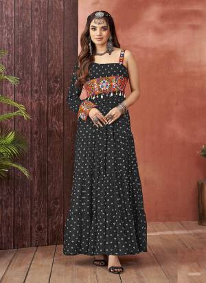 Atrective These Beautiful Looking Navratri Collection Readymade Long Gown.These Gown is Fabricated On Faux Georgette.Its Beautified With Designer Bandhani Printed With Kutchi Work.