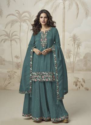 Attractive These Party Wear Free Size Stitched Plazzo Suit in Fine Colored Pair With Dupatta.These Top And Bottom Are Roman Simar And Dupatta Are Roman Simar And Pair With Crepe Inner.Its Beautified With Heavy Designer Embroidery,Zarkan Work.