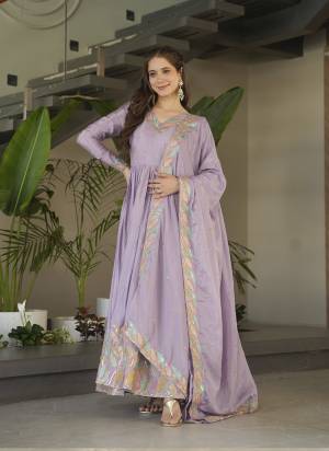Attractive These Beautiful Looking Party Wear Readymade Long Gown With Dupatta.These Gown And Dupatta is Fabricated On Chinon.Its Beautified With Designer Multy Thread,Sequance Embroidery Work.