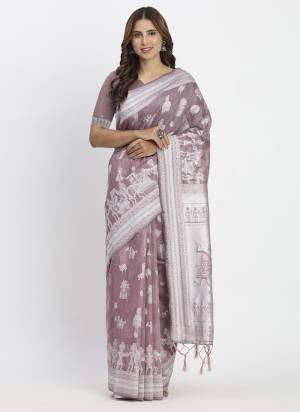 Looking These Fastive And Party Wear Saree in Fine Colored.These Saree And Blouse is Fabricated On Linen Cotton.Its Beautified With Weavon Thread Designer.