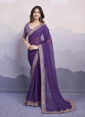 Garb These Fastival Saree in Fine Colored.These Saree Are Georgette And Blouse is Art Silk Fabricated.Its Beautified With Bandhni Printed,Designer Embroidery Work Lace Border,Blouse.