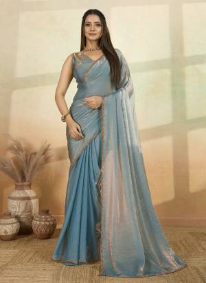 Attrective These Party Wear Saree in Fine Colored.These Saree Are Frendy Satin And Blouse is Frendy Satin Fabricated.Its Beautified With Designer Beads Embroidery Work Lace Border.