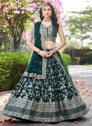 For A Designer Look,Grab These Lehenga Choli in Fine Colored.These Lehenga And Blouse Are Fabricated On Dola Silk Pair With Dupatta Are Organza.Its Beautified With Wevon Jacquard Designer,Jari, Sequance Embroidery Work.