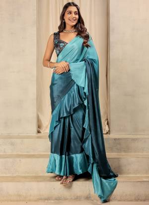 Looking These Party Wear Ready To Wear Saree in Fine Colored.These Saree Are Satin And Blouse is Satin Fabricated.Its Beautified With Pedding Color Hand Designer With Printed Blouse.