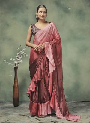 Looking These Party Wear Ready To Wear Saree in Fine Colored.These Saree Are Satin And Blouse is Satin Fabricated.Its Beautified With Pedding Color Hand Designer With Printed Blouse.