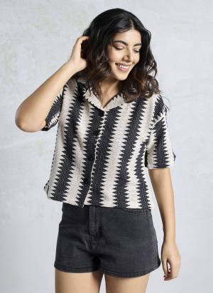 Garb These Beautiful Looking Readymade Crocks Shirt.These Shirt is Fabricated On Knited.Its Beautified With Wevon Designer.