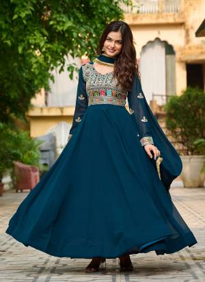 Garb These Beautiful Looking Party Wear Readymade Long Gown With Dupatta.These Gown Are Faux Georgette And Dupatta is Fabricated On Faux Georgette.Its Beautified With Designer Multy Thread,Sequance Embroidery Work.