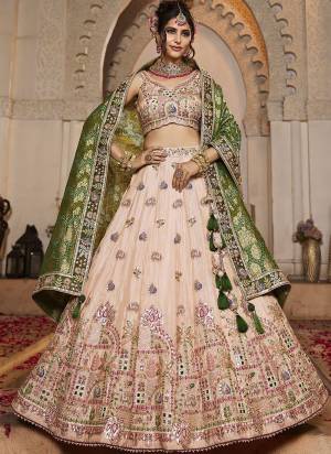 Attrective Looking This Party Wear Fine Color Fancy Heavy Designer Choli And Lahenga Fabriced On Tissue And Dupatta Viscose Rayon In Fabricated Beautified With Attrective Designer Heavy Sequance,Multy Thread,Mirror Embroidery Work. Buy Now.