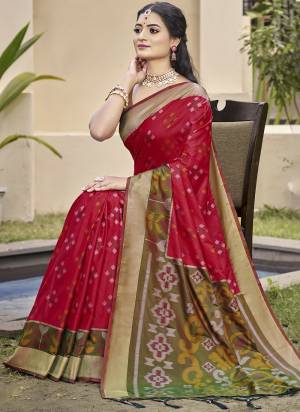 Looking These Fastive And Party Wear Saree in Fine Colored.These Saree And Blouse is Fabricated On Pochampalli Silk.Its Beautified With Wevon Designer.