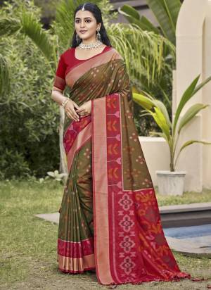 Looking These Fastive And Party Wear Saree in Fine Colored.These Saree And Blouse is Fabricated On Pochampalli Silk.Its Beautified With Wevon Designer.