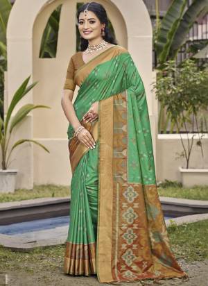 Looking These Fastive And Party Wear Saree in Fine Colored.These Saree And Blouse is Fabricated On Pochampalli Silk.Its Beautified With Wevon Designer.