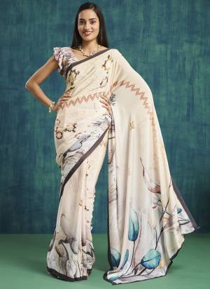 Attractive These Party Wear Ready To Wear Saree in Fine Colored.These Saree Are Silk Crepe And Blouse is Silk Crepe Fabricated.Its Beautified With Designer Digital Printed.