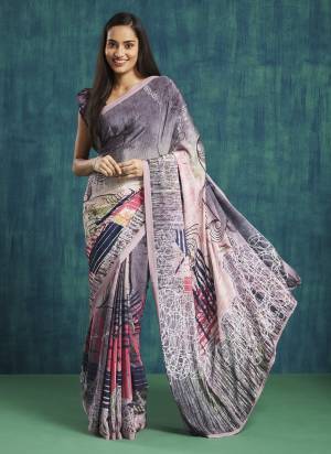 Attractive These Party Wear Ready To Wear Saree in Fine Colored.These Saree Are Silk Crepe And Blouse is Silk Crepe Fabricated.Its Beautified With Designer Digital Printed.