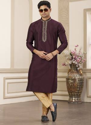 Looking These Party Wear Mans Wear Kutra Payjama wearing this fashionable. Tailored Kurta Are Art Silk And Payjama Art Silk finest Fabriced With Designer Hand Embroidery Work.