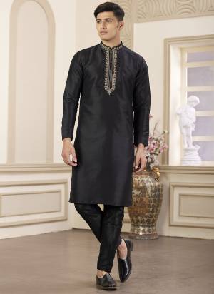 Looking These Party Wear Mans Wear Kutra Payjama wearing this fashionable. Tailored Kurta Are Art Silk And Payjama Art Silk finest Fabriced With Designer Hand Embroidery Work.