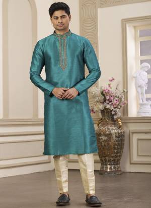 Looking These Party Wear Mans Wear Kutra Payjama wearing this fashionable. Tailored Kurta Are Art Silk And Payjama Art Silk finest Fabriced With Designer Hand Embroidery Work.