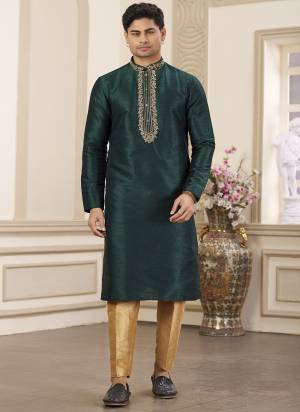 Looking These Party Wear Mans Wear Kutra Payjama wearing this fashionable. Tailored Kurta Are Art Silk And Payjama Art Silk finest Fabriced With Designer Hand Embroidery Work.