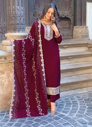 Garb These Suit in Fine Colored Pair With Bottom And Dupatta.These Top And Bottom Are Fabricated On Vichitra Silk Pair With Chinon Dupatta.Its Beautified With Designer Embroidery Work.