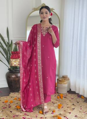 Attractive These Suit in Fine Colored Pair With Bottom And Dupatta.These Top Are Viscose Silk And Bottom Are Fabricated On Viscose Silk Pair With Viscose Jacquard Dupatta.Its Beautified With Designer Embroidery Work,Printed Dupatta.