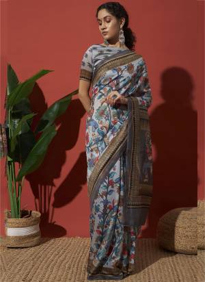 Attrective These Party Wear Saree in Fine Colored.These Saree And Blouse is Fabricated On Cotton Silk.Its Beautified With Designer Digital Printed.