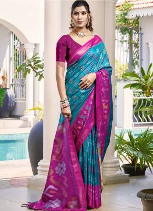 Looking These Fastive And Party Wear Saree in Fine Colored.These Saree And Blouse is Fabricated On Pochampalli Silk.Its Beautified With Woven Designer.