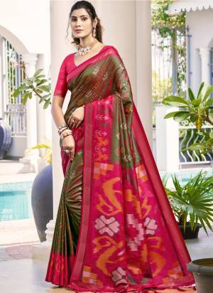 Looking These Fastive And Party Wear Saree in Fine Colored.These Saree And Blouse is Fabricated On Pochampalli Silk.Its Beautified With Woven Designer.