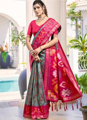 Looking These Fastive And Party Wear Saree in Fine Colored.These Saree And Blouse is Fabricated On Pochampalli Silk.Its Beautified With Woven Designer.