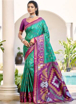 Looking These Fastive And Party Wear Saree in Fine Colored.These Saree And Blouse is Fabricated On Pochampalli Silk.Its Beautified With Woven Designer.