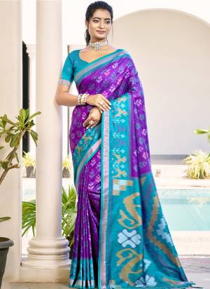 Looking These Fastive And Party Wear Saree in Fine Colored.These Saree And Blouse is Fabricated On Pochampalli Silk.Its Beautified With Woven Designer.