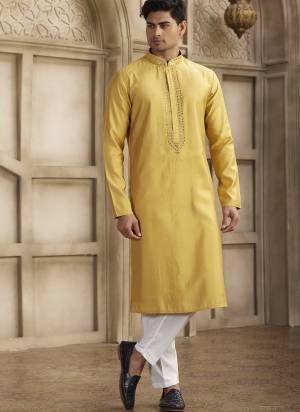 Looking These Party Wear Mans Wear Kutra Payjama wearing this fashionable. These Kurta Are Art Silk And Payjama Art Silk finest Fabriced With Designer Mirror Embroidery Work.