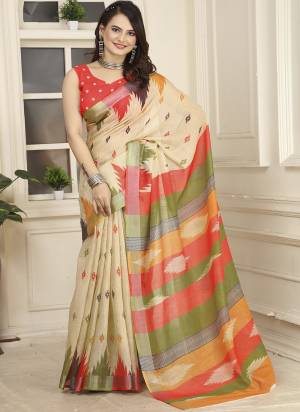 Garb These Fastive Saree in Fine Colored.These Saree Are Linen Cotton And Blouse is Fabricated On Linen Cotton Pair.Its Beautified With Wevon Jari Border With Designer Digital Printed.