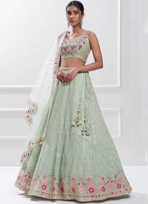 For A Designer Look,Grab These Lehenga Choli in Fine Colored.These Lehenga And Blouse Are Fabricated On Georgette Pair With Dupatta Are Georgette.Its Beautified With Designer Sequance,Jari Embroidery Work.