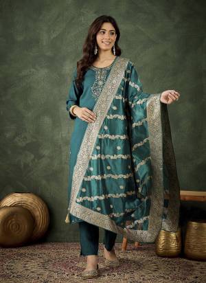 Garb These Beautiful Readymade Suits With Dupatta.These Suit is Fabricated On Top Are Viscose Rayon And Bottom Are Viscose Rayon And Organza Dupatta .Its Beautified With Designer Embroidery Work With Woven Dupatta.