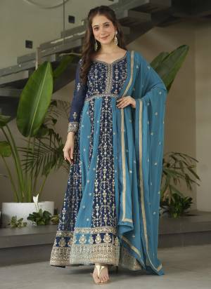 Garb These Beautiful Looking Party Wear Readymade Long Gown With Dupatta.These Gown Are Faux Georgette And Dupatta is Fabricated On Faux Georgette.Its Beautified With Designer Jari,Sequance Embroidery Work.