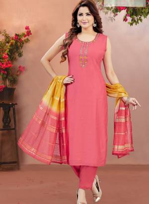 Looking These Suit in Fine Colored Pair With Bottom And Dupatta.These Top And Bottom Are Fabricated On Soft Silk Pair With Art Silk Dupatta.Its Beautified With Designer Embroidery Work.