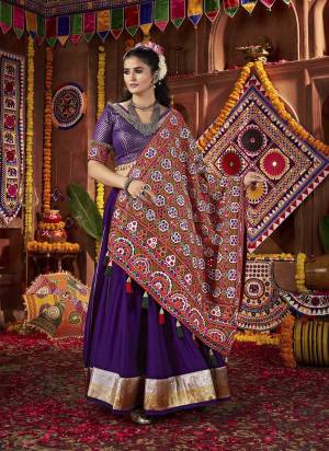 Attrective These Navratri Special Lehenga Choli in Fine Colored.These Lehenga Are Silk And Blouse Are Silk And Dupatta Are Fabricated On Cotton.Its Beautified With Designer Multy Thread,Mirror Embroidery Work.