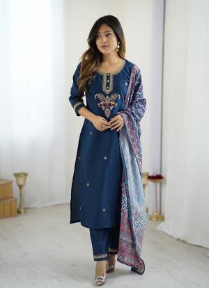 Looking These Suit in Fine Colored Pair With Bottom And Dupatta.These Top Are Chanderi And Bottom Are Fabricated On Chanderi Pair With Muslin Dupatta.Its Beautified With Designer Embroidery Work.