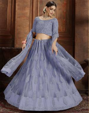 Here Is Very Elegant Looking Heavy Designer Lehenga Choli For The Upcoming Wedding Season In Pretty Powder Blue Color. This Lehenga , Choli And Dupatta Are Fabricated On Net Beautified With Heavy Detailed Embroidery. Buy Now.