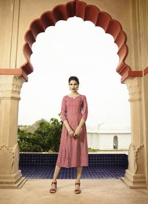 Look Pretty In This Simple And Elegant Looking A-Line Patterned Designer Readymade Kurti In Pink Color Fabricated On Rayon. Its Fabric Is Soft Towards Skin And Easy To carry All Day Long. 