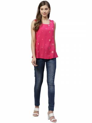 Be It Your College, Home Or Work Place This Readymade Top Is Suitable For All. This Lovely Rani Pink Colored Top Is Muslin Based, Its Rich Color And Fabric Will Earn You Lots Of Compliments From Onlookers.