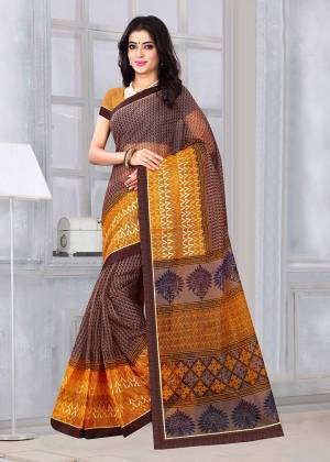 Simple and Elegant Looking Printed Saree Is Here For Your Casual Or Semi-Casual Wear. This Saree and Blouse Are Fabricated On Kota Silk Beautified With Prints All Over. It Is Light In Weight and Easy To Carry All Day Long. 