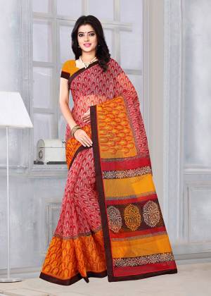 Simple and Elegant Looking Printed Saree Is Here For Your Casual Or Semi-Casual Wear. This Saree and Blouse Are Fabricated On Kota Silk Beautified With Prints All Over. It Is Light In Weight and Easy To Carry All Day Long. 