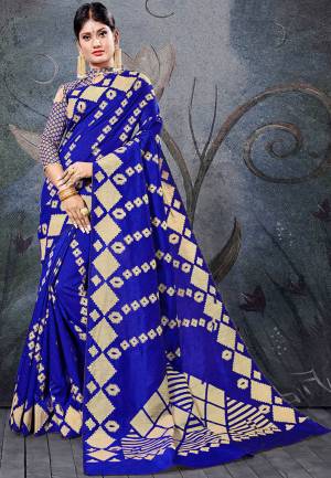 Here Is A Pretty Rich Designer Weaved Saree In Royal Blue Color. This Saree And Blouse Are Fabricated On Handloom Cotton Which Is Durable And Easy To Care For. 