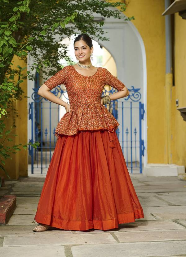 Classic Beige Hand Block Printed Georgette Festival Wear Outfit
