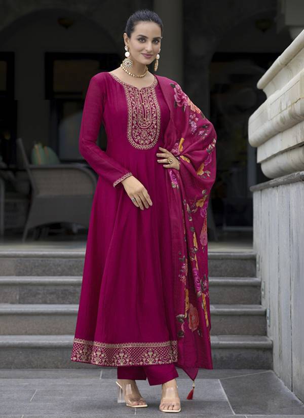 Olive Green Thread Embroidered Silk Blend Embroidered Suit