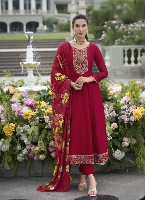 Champagne Gold Thread Embroidered Silk Blend Jaipuri Suit