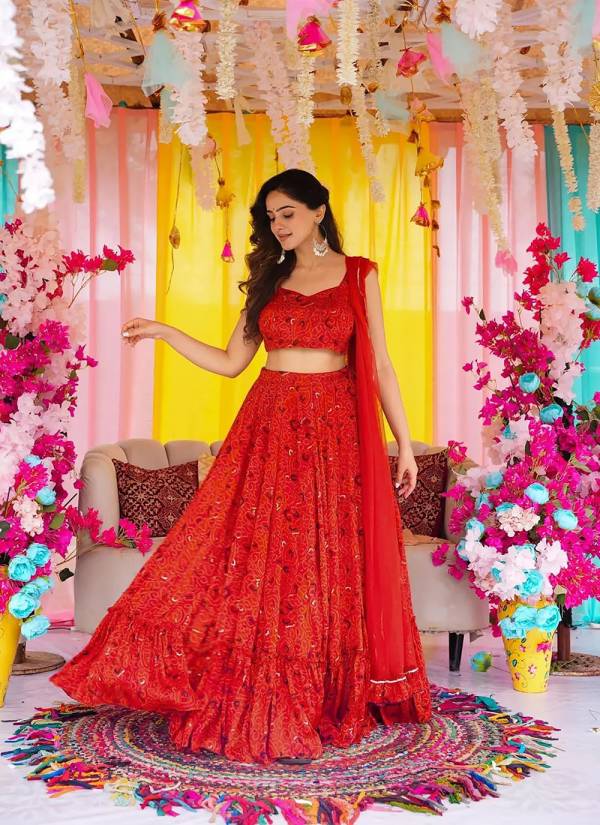 Turquoise Zardozi Embellished Net Lehenga Choli