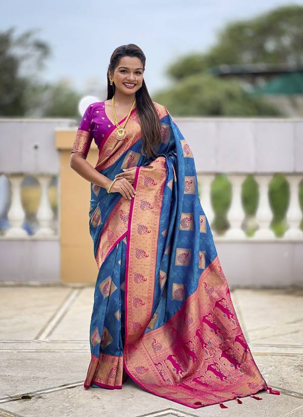 Blush Pink Hand Block Printed Chiffon Georgette Saree