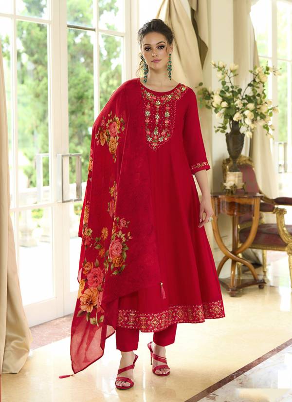 Powder Blue Stone Work Cotton Silk Punjabi Suit